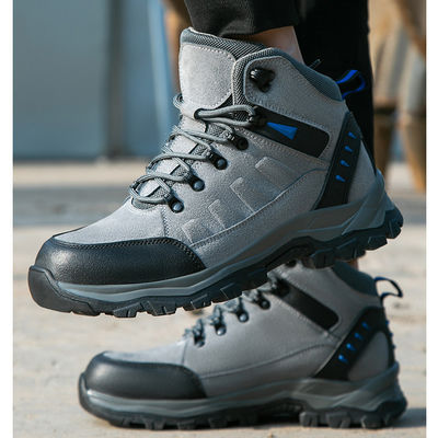 شراء أحذية أمان للقطع المتوسط مع لحام مع شعار مخصص وبوتات عمل من جلد الغزال بلون رمادي online manufacture