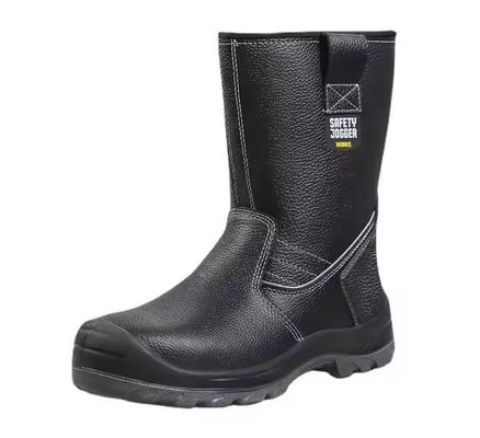شراء OEM High Top Genuine Leather Work Shoes Steel Plate Safety Boots Genuine Leather Security Work Boots Pu Injection Sole online manufacture