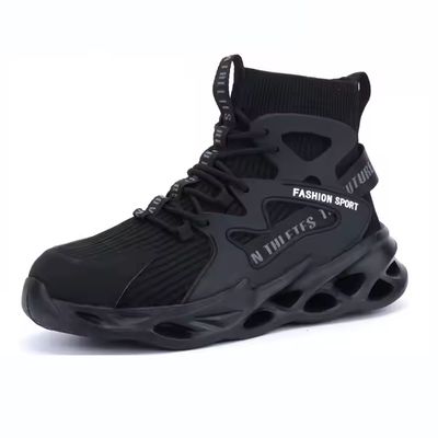 شراء OEM Black TPU+Flying Knit Safety Boots Security Work Boots Steel Toe Kevlar Safety Shoes EVA Sole Work Shoes online manufacture