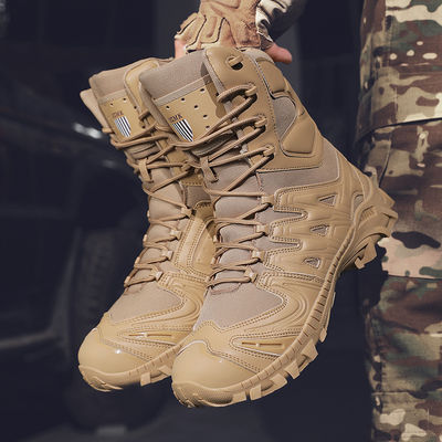 شراء High Top Microfiber Leather Tactical Boots Tactical Safety Shoes Military Boots Canves Tactical Boots Rubber Sole Hiking Boots online manufacture