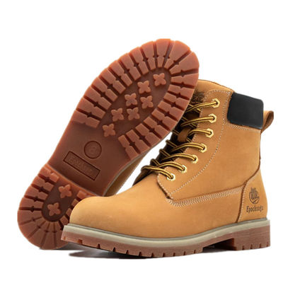 شراء Yellow Style Martin Boots Cowhide Leather Boots Rubber Sole Boots With Lace-up online manufacture