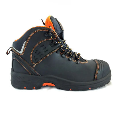 حذاء السلامة من الجلد Nubuck S3 للرجال حذاء الكاحل المقاوم للماء