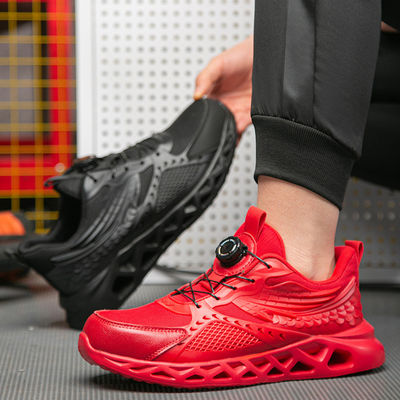 TPU+microfiber+Flying Knit Work Shoes EVA حذاء الأمان الصناعي الحذاء الكيفلر وسط الحذاء مضاد للطعن أصابع الفولاذ مضاد للصدع